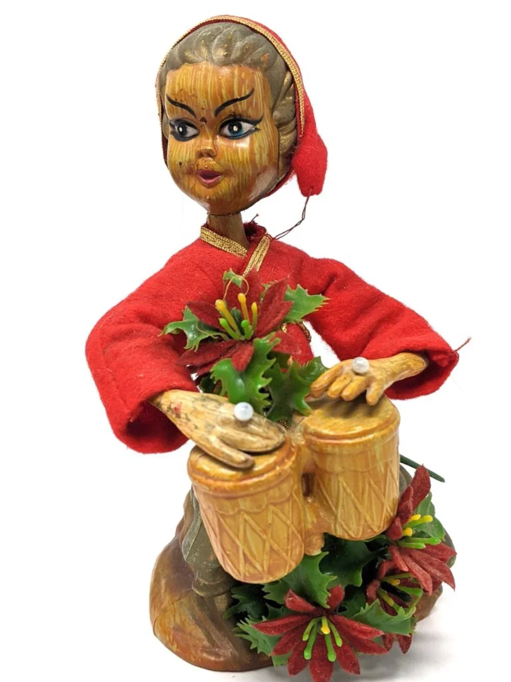 Tilso Set 3 Pixie Elves VTG 60s Asian Christmas Figurine Musicians Hong Kong 7
